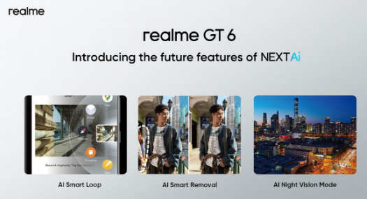 Realme 为 GT 6 预告夜视模式和智能移除功能